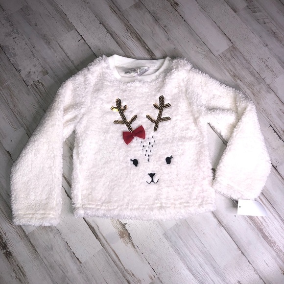 Wonderkids Other - NWT Toddler Fuzzy Reindeer Sequins Fuzzy Sweater